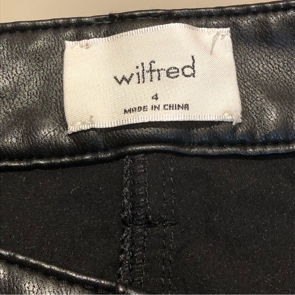Wilfred black stretchy women's size 4 faux leather pants - Picture 6 of 10